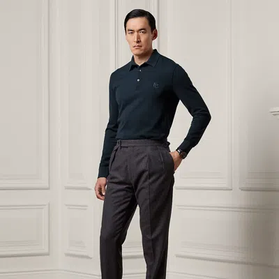 Ralph Lauren Gregory Hand-tailored Wool Trouser In Gray