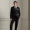 Ralph Lauren Gregory Hand-tailored Wool Twill Suit In Black