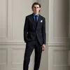 Ralph Lauren Gregory Hand-tailored Wool Twill Suit In Navy