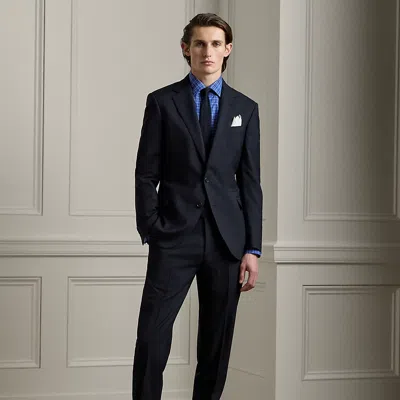 Ralph Lauren Gregory Hand-tailored Wool Twill Suit In Navy