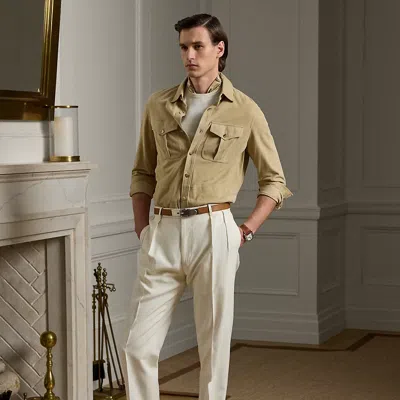 Ralph Lauren Gregory Handmade Panama-weave Trouser In Classic Cream