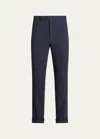 Ralph Lauren Gregory Straight-leg Camel Hair Pants In Blue Stone