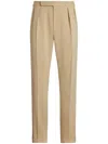 Ralph Lauren Gregory Straight-leg Pleated Wool-gabardine Trousers In Neutral