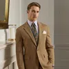 Ralph Lauren Hadley Hand-tailored Plaid Jersey Jacket In Camel Glenplaid Multi