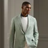 Ralph Lauren Hadley Hand-tailored Silk-linen Jacket In Jadeite Melange