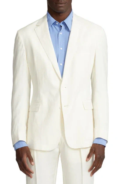 Ralph Lauren Purple Label Hadley Silk & Linen Canvas Sport Coat In Classic Cream