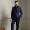 Ralph Lauren Hand-tailored Herringbone Suit Trouser In Navy Multi