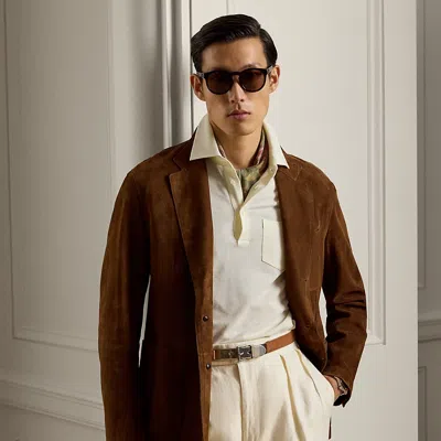 Ralph Lauren Hand-tailored Suede Sport Coat In Chestnut Brown