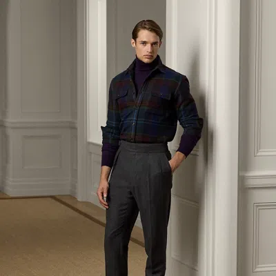 Ralph Lauren Hand-tailored Wool Flannel Trouser In Grey