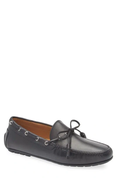 Ralph Lauren Purple Label Harold Leather Tasseled Driving Loafer In Black