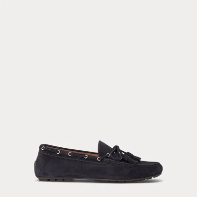 Ralph Lauren Purple Label Harold Suede Tassel Driver In Black