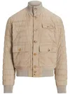 Ralph Lauren Kendall Suede 750 Fill Power Down Jacket In Neutrals