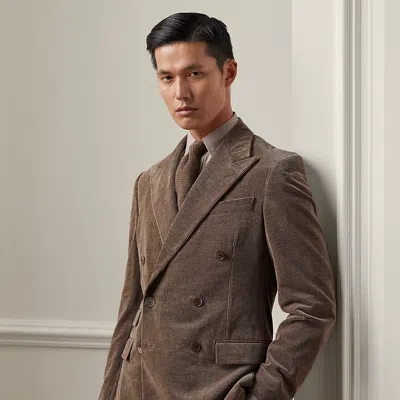Ralph Lauren Purple Label Kent Hand-tailored Corduroy Suit Jacket In Brown