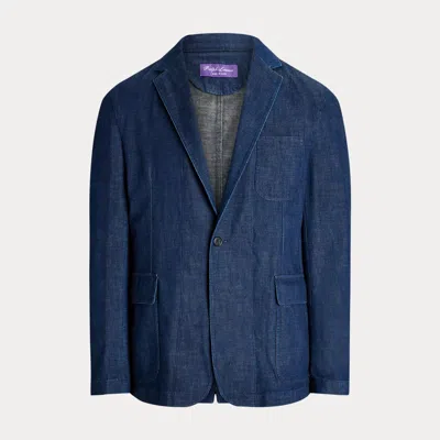 Ralph Lauren Purple Label Kent Hand-tailored Denim Suit Jacket In Blue