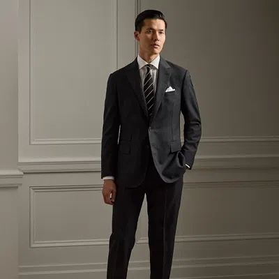 Ralph Lauren Kent Hand-tailored Pin Dot Wool Suit In Charcoal Multi