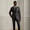Ralph Lauren Kent Hand-tailored Plaid Cashmere Suit In Dark Grey Multi
