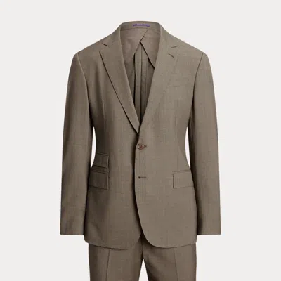 Ralph Lauren Kent Hand-tailored Sharkskin Suit In Brown