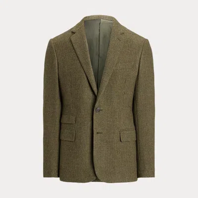Ralph Lauren Kent Hand-tailored Tick-weave Sport Coat In Moss Multi