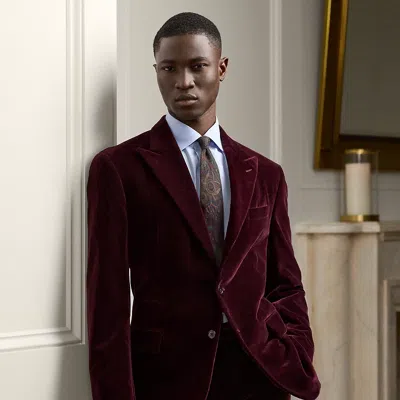 Ralph Lauren Kent Hand-tailored Velvet Jacket In Dark Maroon