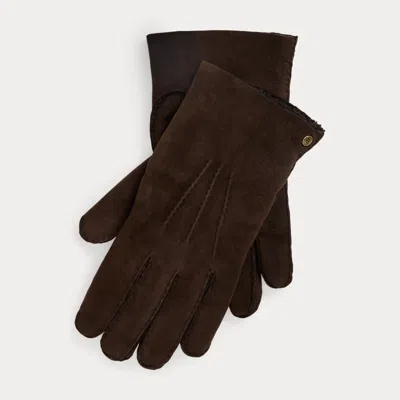 Ralph Lauren Lamb-shearling Gloves In Luggage Brown