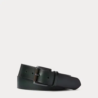 Ralph Lauren Leather Roller-buckle Belt In Racing Green