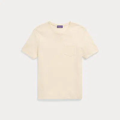 Ralph Lauren Purple Label Linen-cotton Pique Pocket T-shirt In Neutral