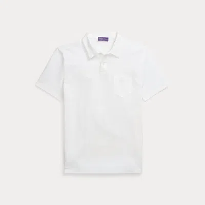 Ralph Lauren Purple Label Linen-cotton Piqué Polo Shirt In White