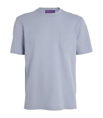 Ralph Lauren Purple Label Linen-cotton T-shirt In Blue