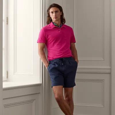 Ralph Lauren Linen Drawstring Short In Classic Chairman Navy