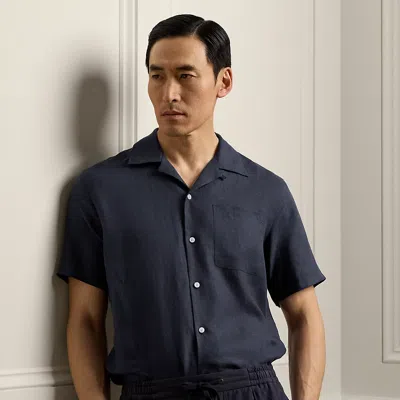 Ralph Lauren Linen Shirt In Classic Chairman Navy