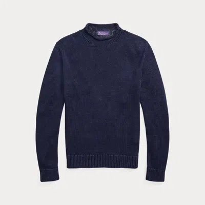 Ralph Lauren Linen-silk Rollneck Sweater In Classic Chairman Navy