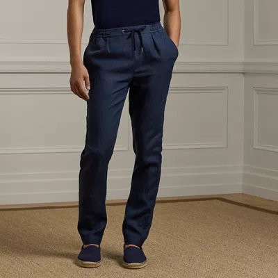 Ralph Lauren Linen Trouser In Classic Chairman Navy