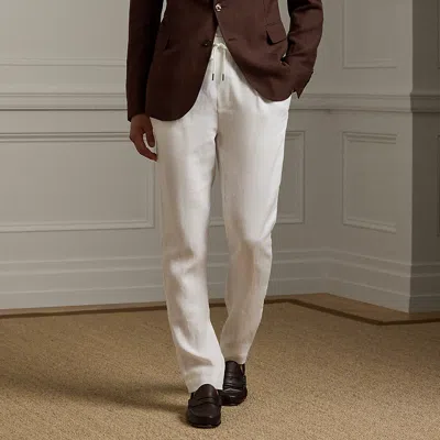 Ralph Lauren Linen Trouser In Optic White