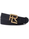 Ralph Lauren Logo-plaque Belt In Navy