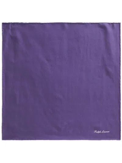 Ralph Lauren Logo-print Silk Scarf In Purple
