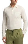 Ralph Lauren Purple Label Long Sleeve Cotton & Cashmere Piqué Pocket Polo In Neutral