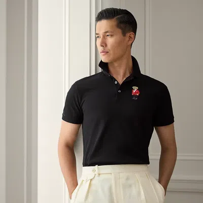 Ralph Lauren Lunar New Year Polo Bear Polo Shirt In Classic Black