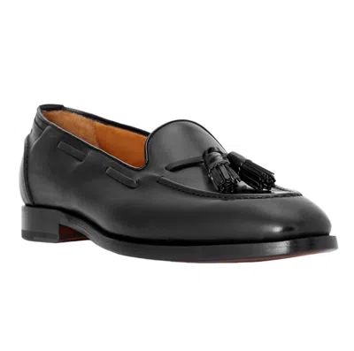 Pre-owned Ralph Lauren Purple Label Luther Leather Tassel Loafer Dress Shoes $1250 In Black
