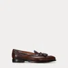 Ralph Lauren Luther Tassel Burnished Calfskin Loafer In Dark Brown