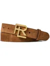 Ralph Lauren Medium Suede Belt In Chestnut Brown