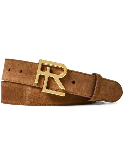 Ralph Lauren Medium Suede Belt In Chestnut Brown