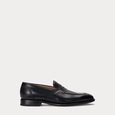 Ralph Lauren Purple Label Meegan Calfskin Penny Loafer In Black