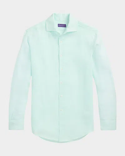 Ralph Lauren Men's Basketweave Linen Sport Shirt In Mint