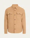 Ralph Lauren Men's Brushed Wool-cashmere Overshirt In Camel Mul