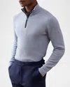 RALPH LAUREN PURPLE LABEL MEN'S CASHMERE BIRDSEYE QUARTER-ZIP SWEATER