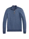 Ralph Lauren Purple Label Men's Cashmere Half-zip Pullover In Supply Blue Multi