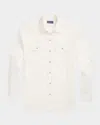 Ralph Lauren Men's Chino Twill Casual Button-down Shirt In Cream