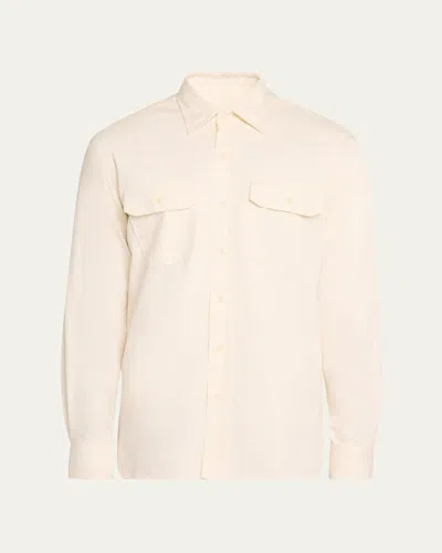 Ralph Lauren Men's Chino Twill Casual Button-down Shirt In White