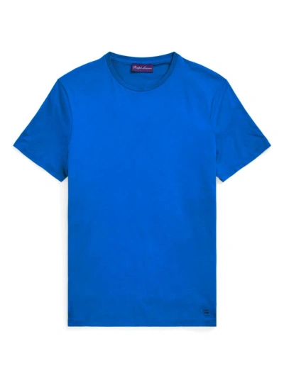 Ralph Lauren Purple Label Men's Crewneck Cotton T-shirt In Offshore Blue