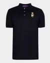 Ralph Lauren Custom Slim Fit Polo Bear Polo Shirt In Navy